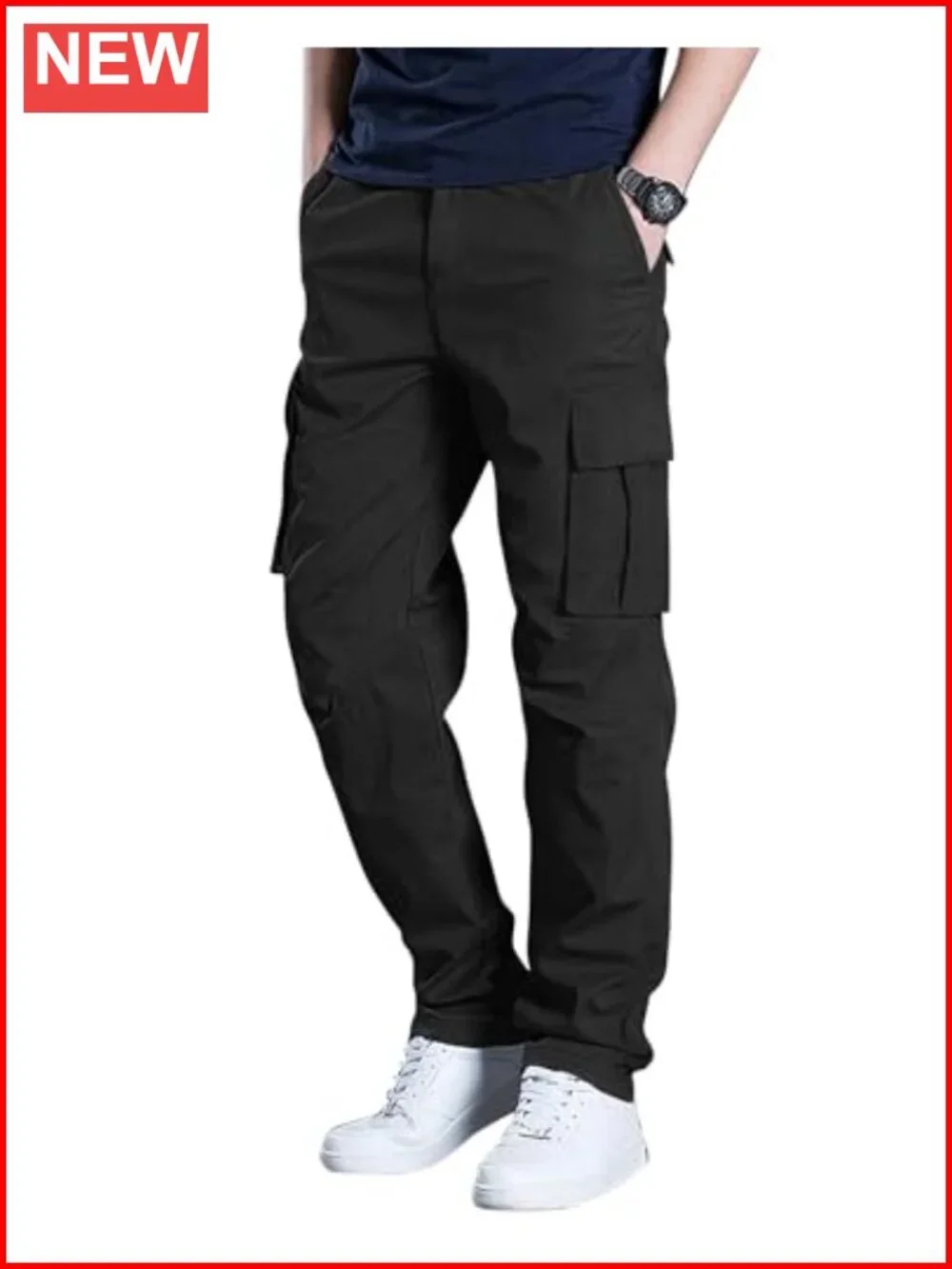 Men's Cargo Pants Stretch Sweatpants Joggers with 6 Pockets